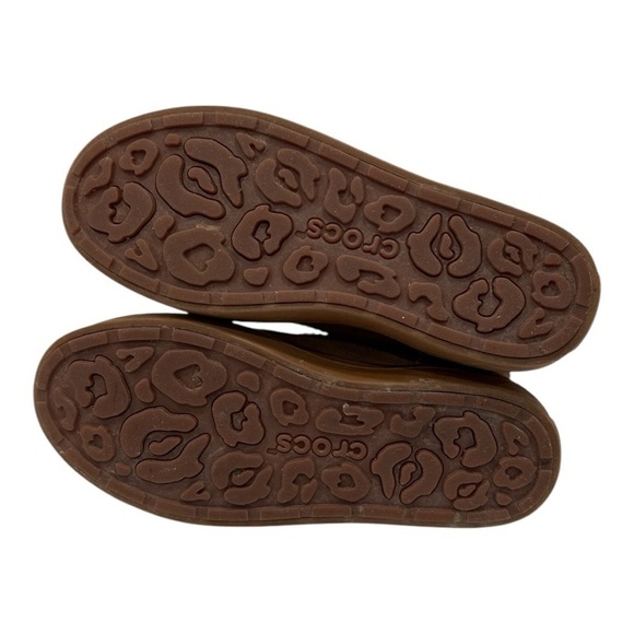 CROCS LODGEPOINT SUEDE PULL ON CROCBAND WINTER HIGH SNOW BOOT~Brown Tan size 10 - Picture 9 of 10